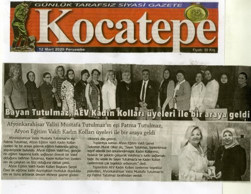 TUTULMAZ, AEV KADIN KOLLARI ÜYELERİ İLE BİR ARAYA GELDİ