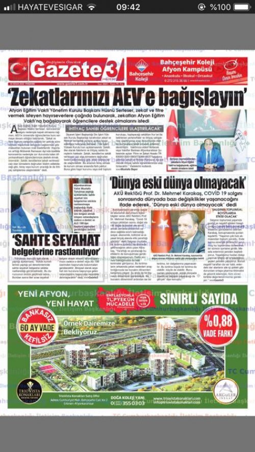 ZEKAT VE FİTRELERİNİZİ AFYON EĞİTİM VAKFI’NA BAĞIŞLAYABİLİRSİNİZ